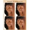 M MOOHAM 6 Pairs Hypoallergenic Stud Hoop Earrings for Women Men Surgical Stainless Steel Flat Back Earrings Non Tarnish 14K Gold Plated Huggie Hoops Cartilage Earring Set for Multiple Piercing(14K Gold Plated)