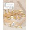 M MOOHAM 6 Pairs Hypoallergenic Stud Hoop Earrings for Women Men Surgical Stainless Steel Flat Back Earrings Non Tarnish 14K Gold Plated Huggie Hoops Cartilage Earring Set for Multiple Piercing(14K Gold Plated)