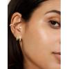 M MOOHAM 6 Pairs Hypoallergenic Stud Hoop Earrings for Women Men Surgical Stainless Steel Flat Back Earrings Non Tarnish 14K Gold Plated Huggie Hoops Cartilage Earring Set for Multiple Piercing(14K Gold Plated)