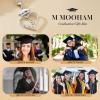 M MOOHAM Graduation Gifts for Her 2025, 14K White Gold Plated CZ Graduation Cap Heart Pendant Initial Necklaces for Women Teen Girls High School College Graduation Gifts for Her(C)