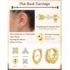 M MOOHAM Hypoallergenic Flat Back Earrings for Women – 14K Gold Plated Cartilage Earring Sets Surgical Steel Earring Stacks Small Stud & Hoop for Cartilage Helix Tragus Piercing Jewelry(14K Gold Plated)