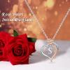 M MOOHAM Rose Heart Necklaces for Women – Heart Initial Pendant Necklaces for Women Jewelry Christmas Valentines Anniversary Birthday Gifts for Her Mom Wifefriend Daughter