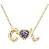 M MOOHAM Heart Initial Birthstone Necklace for Women Girls – 14K-Gold-Plated Two Initial Birthstone Necklace Personalized Necklaces Jewelry Birthday Gifts for Women Girls Mom Sister Wife Best Friend