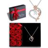 M MOOHAM Rose Heart Necklaces for Women – Heart Initial Pendant Necklaces for Women Jewelry Christmas Valentines Anniversary Birthday Gifts for Her Mom Wifefriend Daughter