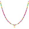 M MOOHAM Stocking Stuffers for Girls Kids – Colorful Beaded Initial Necklaces for Women Girls Jewelry Cute Dainty Bead Bohemian Letter Necklace Birthday Christmas Gifts for Kids Girl Women(C)
