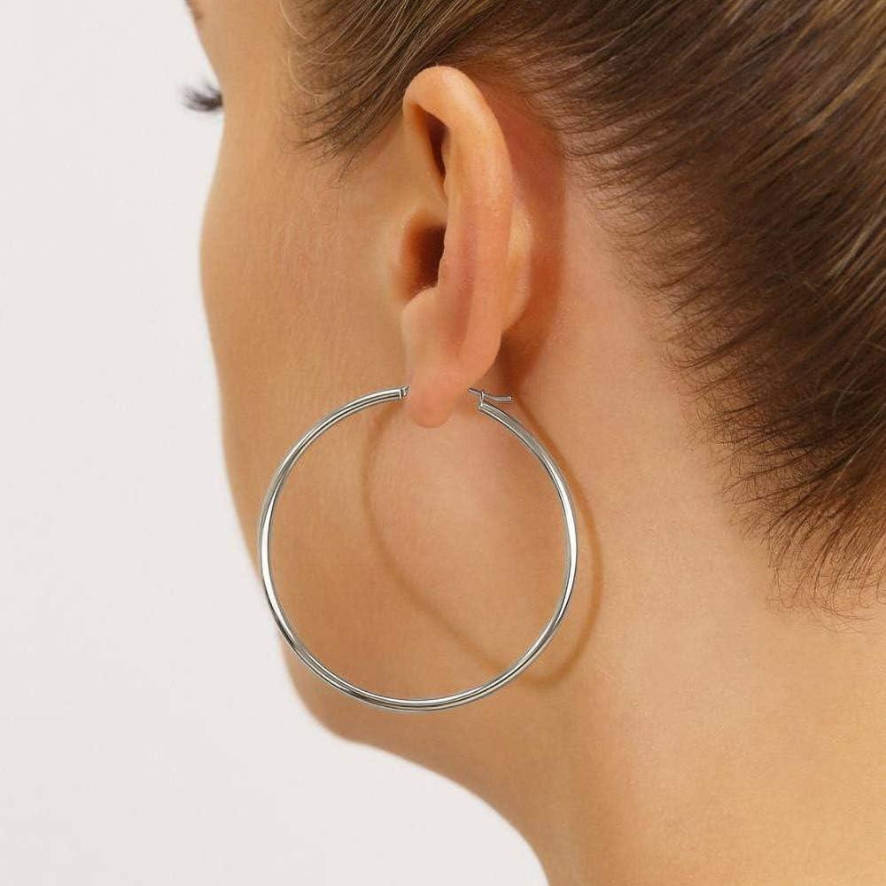 imageM MOOHAM 14KGoldPlated Hoop Earrings for Women Hypoallergenic 14K Gold 925 Sterling silverplated Post Sensitive Ears Nickel Free Hoops Earrings Set for Women Jewelry Lightweight 1360mm2pcs25mmsilverplated