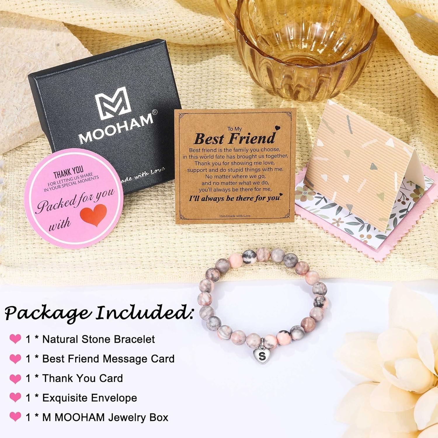 imageM MOOHAM Christmas Gifts for Friends Initial Bracelets for Teen Girl Gifts Friendship Bracelets Christmas Gifts for Teens Birthday Gifts for Friend Christmas Gifts for Girls