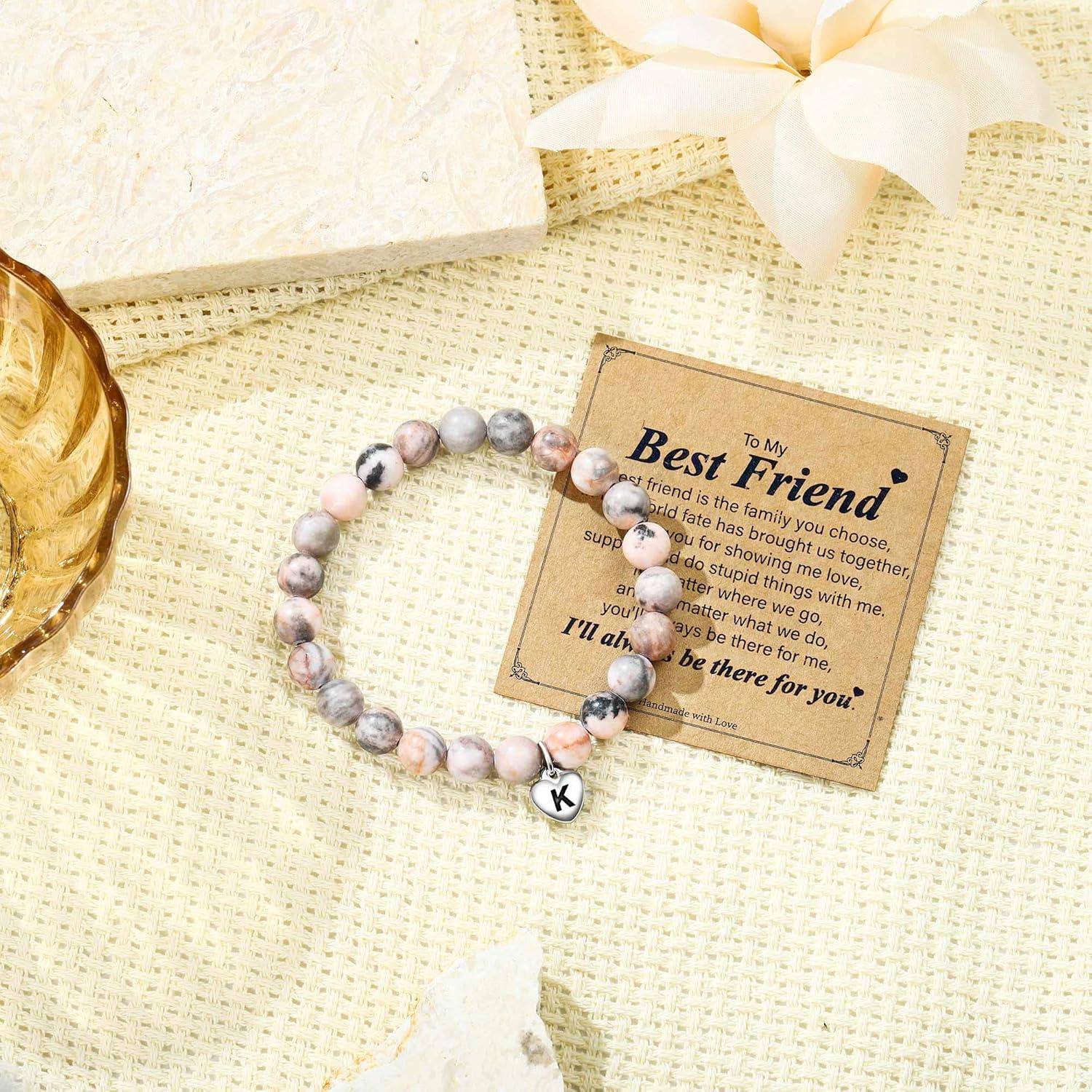 imageM MOOHAM Christmas Gifts for Friends Initial Bracelets for Teen Girl Gifts Friendship Bracelets Christmas Gifts for Teens Birthday Gifts for Friend Christmas Gifts for Girls