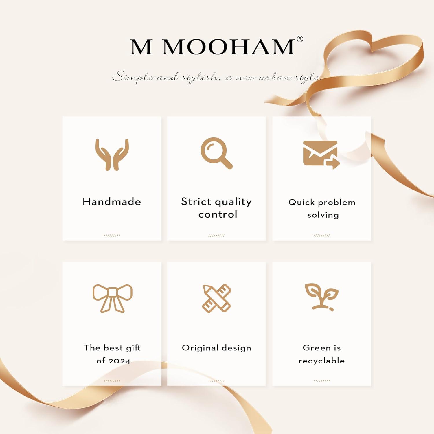 imageM MOOHAM Gold Initial Bracelet for Women Dainty Layered Personalized Bracelet Gold Jewelry Birthday Gifts for Women