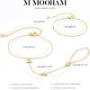 M MOOHAM 14K-Gold-Plated Hand Chain Bracelet for Women, Dainty Ring Bracelet Hands Chain Cubic Zirconia Clover Butterfly Cross Heart Finger Rings Bracelets for Women Teen Girl Gifts(Butterfly)