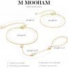 M MOOHAM 14K-Gold-Plated Hand Chain Bracelet for Women, Dainty Ring Bracelet Hands Chain Cubic Zirconia Clover Butterfly Cross Heart Finger Rings Bracelets for Women Teen Girl Gifts(Clover)