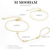M MOOHAM 14K-Gold-Plated Hand Chain Bracelet for Women, Dainty Ring Bracelet Hands Chain Cubic Zirconia Clover Butterfly Cross Heart Finger Rings Bracelets for Women Teen Girl Gifts(Cross)