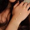 M MOOHAM 14K-Gold-Plated Hand Chain Bracelet for Women, Dainty Ring Bracelet Hands Chain Cubic Zirconia Clover Butterfly Cross Heart Finger Rings Bracelets for Women Teen Girl Gifts(Butterfly)
