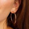 M MOOHAM 14K-Gold-Plated Hoop Earrings for Women – Hypoallergenic 14K Gold 925 Sterling silver-plated Post Sensitive Ears Nickel Free Hoops Earrings Set for Women Jewelry Lightweight 13-60mm(2pcs-40mm-Rose-plated)