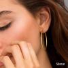 M MOOHAM 14K-Gold-Plated Hoop Earrings for Women – Hypoallergenic 14K Gold 925 Sterling silver-plated Post Sensitive Ears Nickel Free Hoops Earrings Set for Women Jewelry Lightweight 13-60mm(2pcs-50mm-Gold-plated)