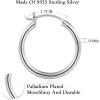 M MOOHAM 14K-Gold-Plated Hoop Earrings for Women – Hypoallergenic 14K Gold 925 Sterling silver-plated Post Sensitive Ears Nickel Free Hoops Earrings Set for Women Jewelry Lightweight 13-60mm(3pairs-30/40/50mm-silver-plated)
