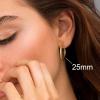 M MOOHAM 14K-Gold-Plated Hoop Earrings for Women – Hypoallergenic 14K Gold 925 Sterling silver-plated Post Sensitive Ears Nickel Free Hoops Earrings Set for Women Jewelry Lightweight 13-60mm(2pcs-25mm-Gold-plated)