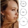 M MOOHAM 14K-Gold-Plated Hoop Earrings for Women – Hypoallergenic 14K Gold 925 Sterling silver-plated Post Sensitive Ears Nickel Free Hoops Earrings Set for Women Jewelry Lightweight 13-60mm(3pairs-13/13/13mm-silver-plated)