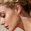 M MOOHAM 14K-Gold-Plated Hoop Earrings for Women – Hypoallergenic 14K Gold 925 Sterling silver-plated Post Sensitive Ears Nickel Free Hoops Earrings Set for Women Jewelry Lightweight 13-60mm(“2pcs-15mm-Gold-plated)