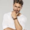 M MOOHAM Beaded Bracelets for Men Gifts – 8mm Natural Stone Initial Bracelet for Men Lava Rock Tiger Eye Bracelets Christmas Birthday Gifts for Dad Grandpa Husband