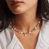 M MOOHAM Colorful Initial Necklaces for Girls Women Kids – Christmas Stocking Stuffers Beaded Pearl Choker Necklace for Women Teen Girl Gifts Trendy Personalized Letter Birthday Gifts Kids Jewelry(C)