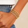 M MOOHAM Gold Beaded Bracelets for Women, 14k Gold Plated Beaded Ball Bracelet Set Stack for Women Trendy Non Tarnisn, Jewelry Gifts for Her Womens Adjustable Strand Bracelet