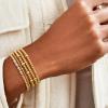 M MOOHAM Gold Beaded Bracelets for Women, 14k Gold Plated Beaded Ball Bracelet Set Stack for Women Trendy Non Tarnisn, Jewelry Gifts for Her Womens Adjustable Strand Bracelet