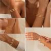 M MOOHAM Gold Bracelets for Women – 14K Real Gold Plated Beaded Bracelets Set Rope Paperclip Chain Stackable Bracelet Non Tarnish, Friendship Birthday Jewelry Gifts for Women Teen(14K Gold Plated)