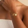 M MOOHAM Gold Initial Bracelets Gifts for Women Teen Girls – Dainty Tie the Knot Letter A-Z Initial Bracelet for Women Gold Cuff Bracelet for Womens Jewelry Personalized Bridesmaid Proposal Gifts(A – Gold)
