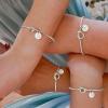 M MOOHAM Gold Initial Bracelets Gifts for Women Teen Girls – Dainty Tie the Knot Letter A-Z Initial Bracelet for Women Gold Cuff Bracelet for Womens Jewelry Personalized Bridesmaid Proposal Gifts(G – Silver)