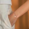 M MOOHAM Gold Initial Bracelets Gifts for Women Teen Girls – Dainty Tie the Knot Letter A-Z Initial Bracelet for Women Gold Cuff Bracelet for Womens Jewelry Personalized Bridesmaid Proposal Gifts(L – Rose Gold)