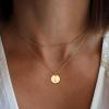 M MOOHAM Gold Necklaces for Women Trendy – Personalized Pendant Necklace, Dainty Satellite Chain | 14K Gold Plated Necklace Letter A-Z Necklaces for Women Trendy | Birthday Gifts for Her