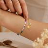 M MOOHAM Initial Bracelets for Women – 14K Gold Plated Dainty Heart Letter A-Z Bracelet Colorful Beaded Initial Bracelet Layered Bracelets Jewelry Gifts for Women Lover Bridesmaids Friends