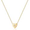 M MOOHAM Initial Heart Necklace for Girls Women, Dainty Cubic Zirconia Initial Heart Pendant Necklace for Women Girls Jewelry Gifts(Gold)