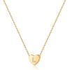 M MOOHAM Initial Heart Necklace for Girls Women, Dainty Cubic Zirconia Initial Heart Pendant Necklace for Women Girls Jewelry Gifts(Gold)