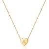 M MOOHAM Initial Heart Necklace for Girls Women, Dainty Cubic Zirconia Initial Heart Pendant Necklace for Women Girls Jewelry Gifts(Gold)