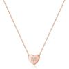 M MOOHAM Initial Heart Necklace for Girls Women, Dainty Cubic Zirconia Initial Heart Pendant Necklace for Women Girls Jewelry Gifts(Rose Gold)