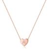 M MOOHAM Initial Heart Necklace for Girls Women, Dainty Cubic Zirconia Initial Heart Pendant Necklace for Women Girls Jewelry Gifts(Rose Gold)
