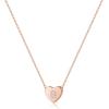 M MOOHAM Initial Heart Necklace for Girls Women, Dainty Cubic Zirconia Initial Heart Pendant Necklace for Women Girls Jewelry Gifts(Rose Gold)