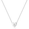 M MOOHAM Initial Heart Necklace for Girls Women, Dainty Cubic Zirconia Initial Heart Pendant Necklace for Women Girls Jewelry Gifts(Silver)