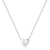 M MOOHAM Initial Heart Necklace for Girls Women, Dainty Cubic Zirconia Initial Heart Pendant Necklace for Women Girls Jewelry Gifts(Silver)