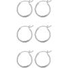 3pairs-15/15/15mm-silver-plated