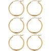 3pairs-25/25/25mm-Gold-plated