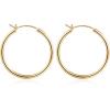 M MOOHAM 14K-Gold-Plated Hoop Earrings for Women – Hypoallergenic 14K Gold 925 Sterling silver-plated Post Sensitive Ears Nickel Free Hoops Earrings Set for Women Jewelry Lightweight 13-60mm(2pcs-30mm-Gold-plated)