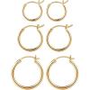 M MOOHAM 14K-Gold-Plated Hoop Earrings for Women – Hypoallergenic 14K Gold 925 Sterling silver-plated Post Sensitive Ears Nickel Free Hoops Earrings Set for Women Jewelry Lightweight 13-60mm(“3pairs-13/15/20mm-Gold-plated)