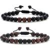 Red Tiger Eye&Matte Agate Bracelets