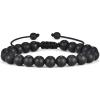 M MOOHAM Beaded Bracelets for Mens Gifts – Natural Stone 8mm Tiger Eye Matte Agate Lava Rock Bracelets for Men Teen Boys Birthday Anniversary Christmas Gifts for Men Teens Grandpa(Matte Agate Bracelet)