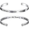 M MOOHAM Bracelets for Women – Engraved Quote Inspirational Bracelet Birthday Christmas Funny Gifts for Best Friend, Daughter, Son, Sister, Niece, Mom, Coworkers, Stainless Steel Jewelry(“Friends-Friends are the family we choose)