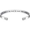 M MOOHAM Bracelets for Women – Engraved Quote Inspirational Bracelet Birthday Christmas Funny Gifts for Best Friend, Daughter, Son, Sister, Niece, Mom, Coworkers, Stainless Steel Jewelry(It takes a big heart to teach little minds)