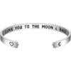 M MOOHAM Bracelets for Women – Engraved Quote Inspirational Bracelet Birthday Christmas Funny Gifts for Best Friend, Daughter, Son, Sister, Niece, Mom, Coworkers, Stainless Steel Jewelry(I Love You To The Moon & Back)